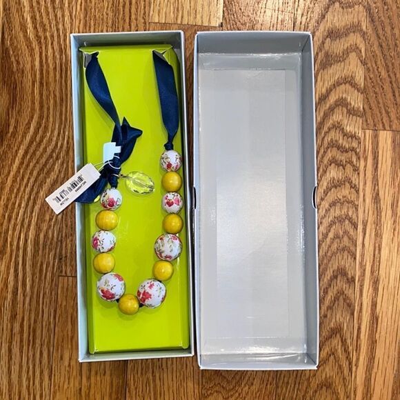 Macy’s Botanical Beads Floral Wrap Ribbon Necklace Summer Boho NWT - Picture 6 of 8